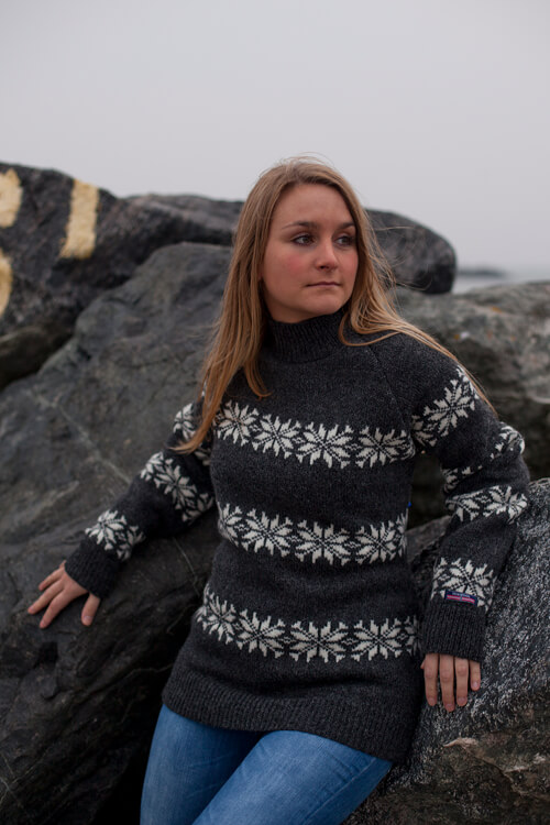 Islandsk sweater og Islandsk Strik ren ny uld NORWOOL